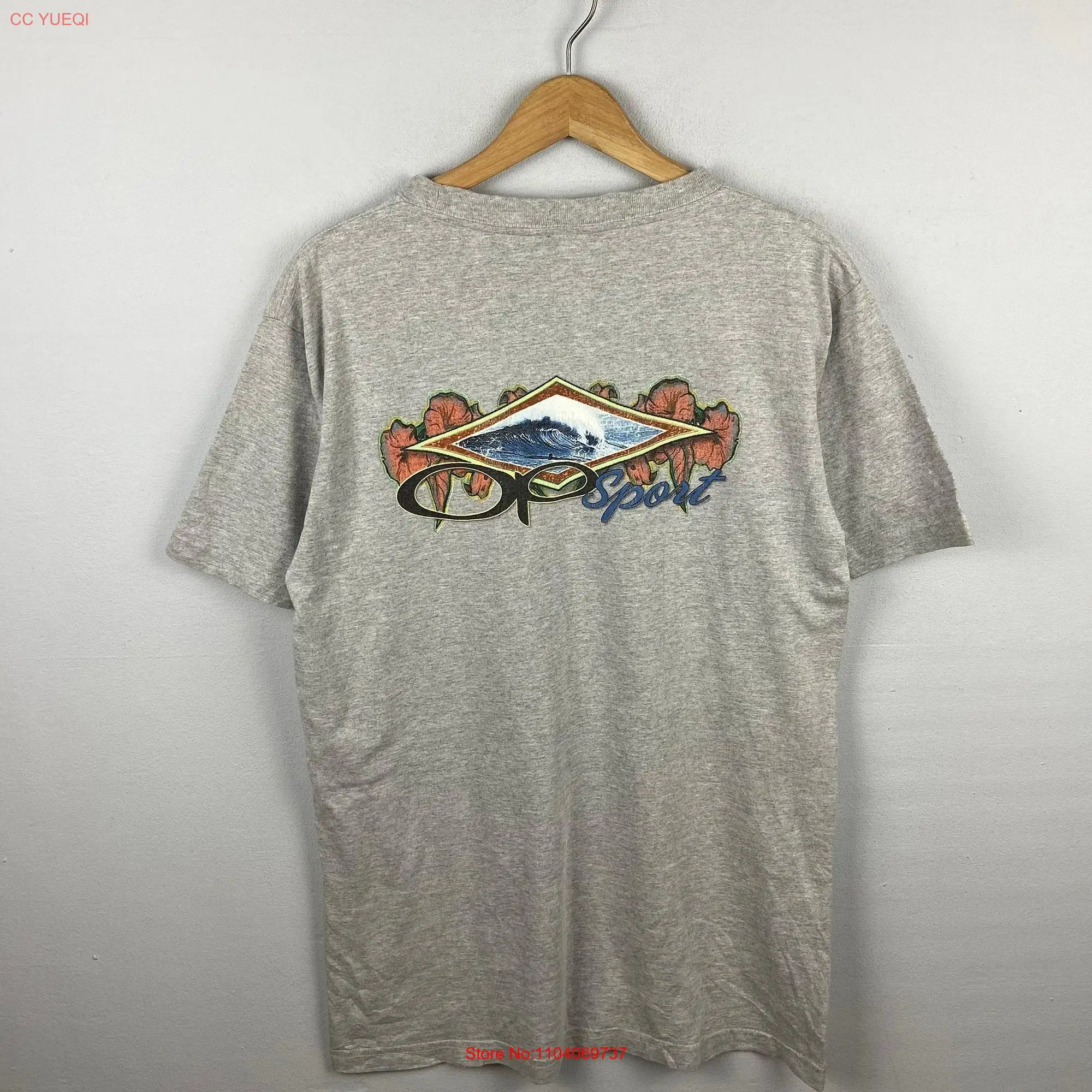 Vintage 90s Ocean Pacific Sports 1990s Waves Surf Surfing T Shirt Size S long or short sleeves