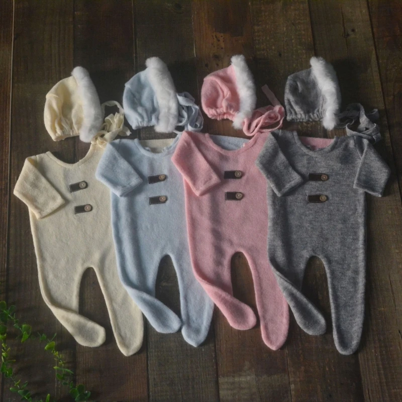 Soft & Breathable Infant Jumpsuit with Set Girls Boys Photoshoots Props