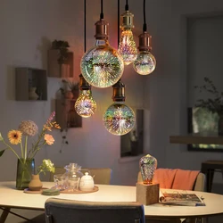 3D Decoration LED Edison Light Bulb E27 6W 110V 220V Vintage Star Lamp Holiday Night Light Ampoule LED Lamp Lighting