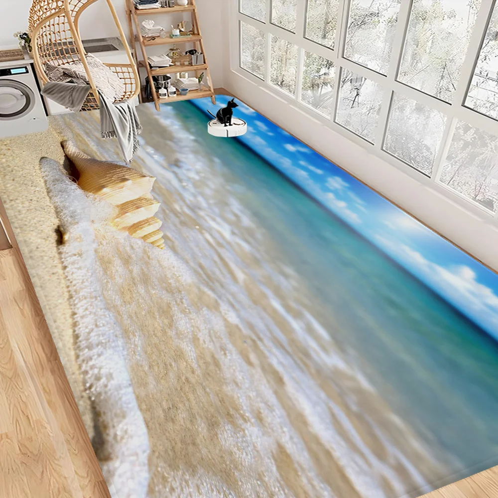 

Beach Bathroom Mat Kids Room Bedroom Decoration Balcony Anti-Slip Doormat Living Room Welcome Rug