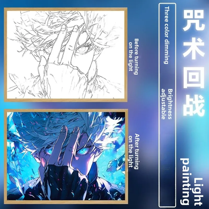 

Ночник-постер Jujutsu Kaisen Satoru Gojo: милый светящийся аниме-дизайн для создания атмосферы в спальне, креативный подарок