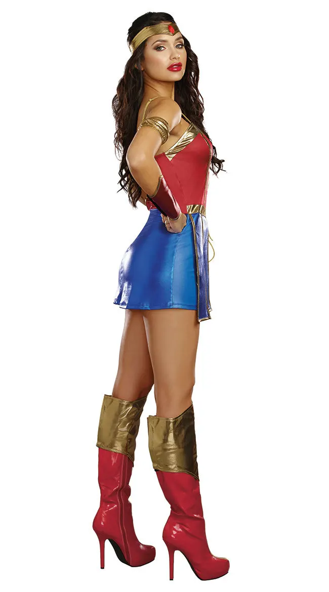 Superhero Cospplay Costume Deluxe Adult Dawn Of Justice Woman Halloween Costume Dress