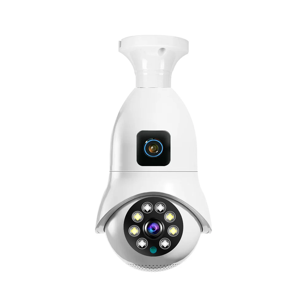 4MP V380 Pro Dual Lens E27 Bulb WIFI Camera Two Ways Audio Color Night Vision Smart Home Security telecamera interna Wireless