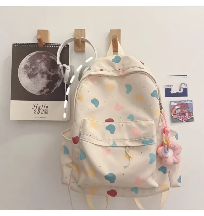 Kawaii Japanese High School Girls JK Handbags Transparent Book Bag Nylon Women Shoulder Crossbody Bags Small Students Backpacks