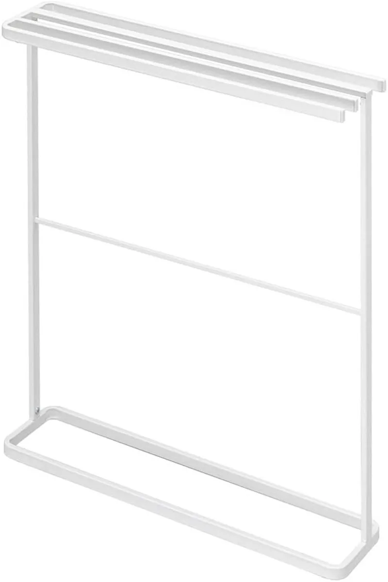

5576 Bath Towel Hanger, Can be hung from the Side, Slim, White, Approx. W 25.6 x D 5.9 x H 29.5 inches