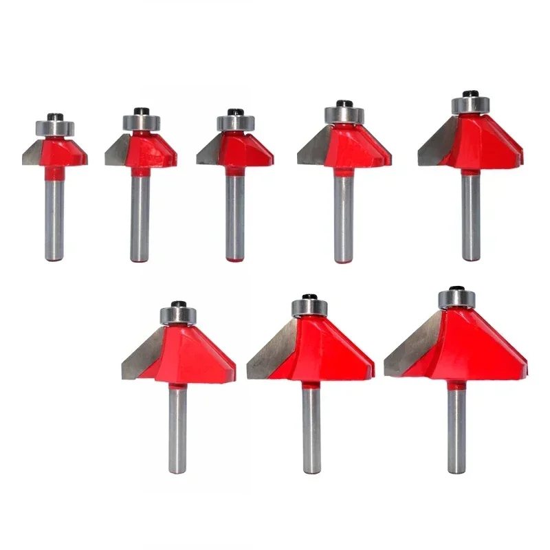 

1 шт., 6 мм, 6,35 мм, хвостовик, 45 градусов, фреза для фаски, формирование кромок, фаска, деревообрабатывающая фреза для сверл по дереву