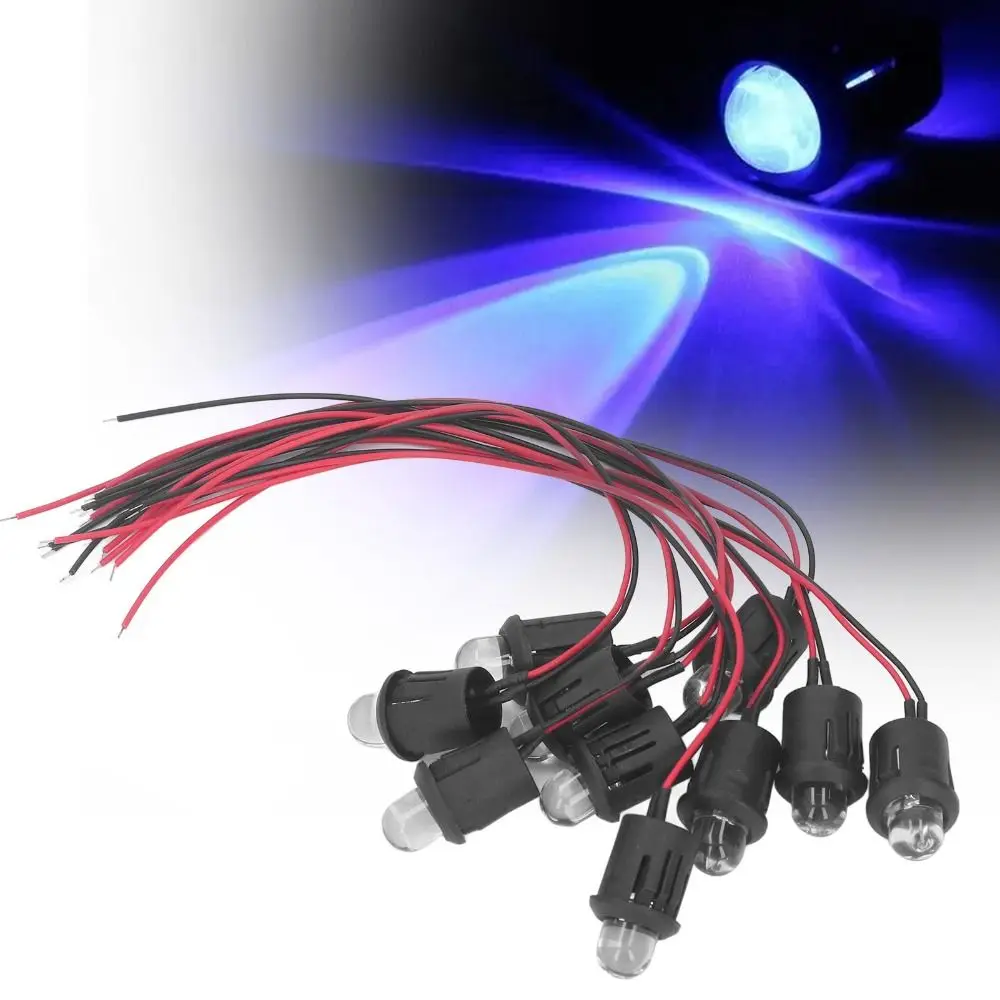 

10 шт., простая установка, 10 мм, светодиодная лампа, 12 В, прозрачная лампа для воды, контрольный световой индикатор, светодиодный диодный светильник, использование корабля