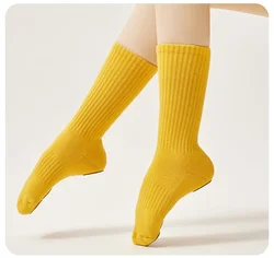 Ballet Dance Sock Non-slip Wear-resistant Leather Bottom Practice Medium Tube Stacking Adult Men's Women's Yoga Socks