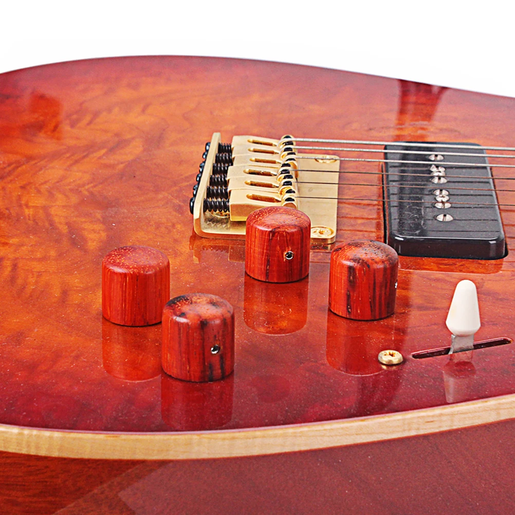 

4 Pcs Redwood Knob Guitar Bass Amp Replacement Amp Effect Pedal Control Amplifier Knobs Control Amplifier Suitable Split Shafts