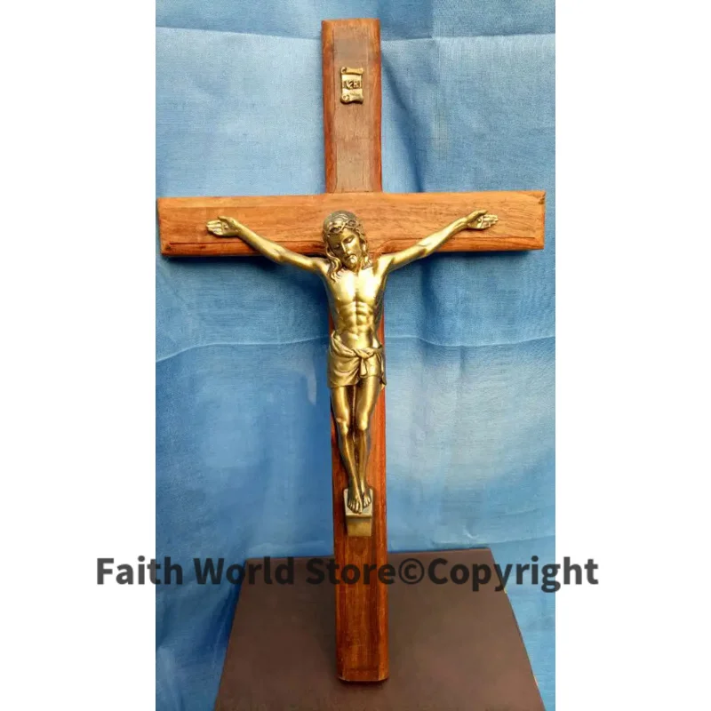 2025 large TOP Christianism Home Decor Jesus Christ On Cross the crucifixion Crucifix Religious metal wall cross statue