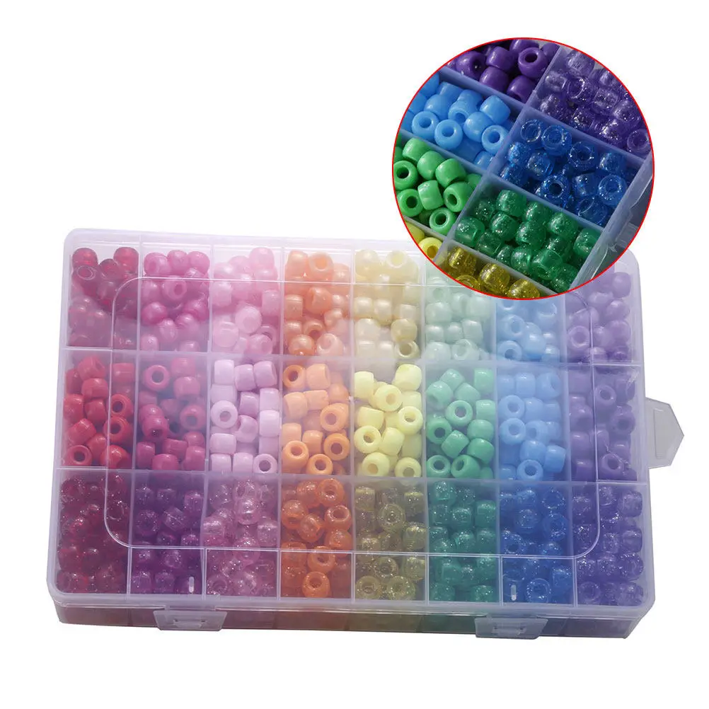 1200 pcs Beads DIY Jewelry Making Craft Bracelet Necklace Halloween Christmas New Year Craft Beads For Jewelry Making Plastic