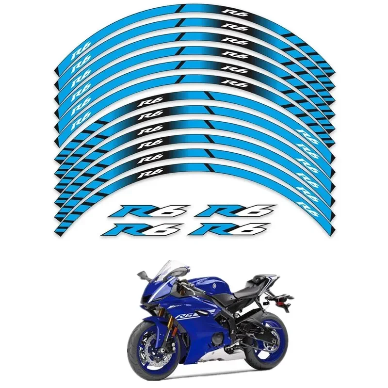 For YAMAHA YZF R6 YZF-R6 YZFR6 Motorcycle Parts Contour Wheel Decoration Decal Sticker - D Accessories