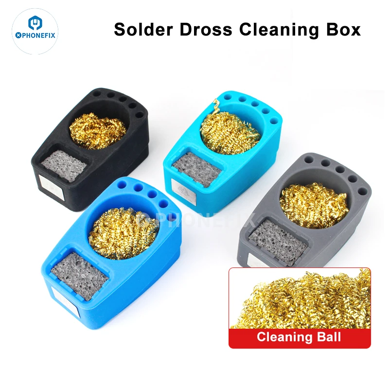 

Multipurpose Solder Dross Box for Soldering Iron Tips Clearing Rosin Residue Dross Box Rosin Residue Cleaning De-Tinning Holder