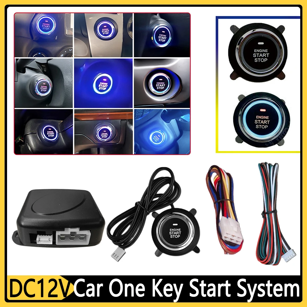 

12V Car Universal One Key Start System Keyless One Key Start Engine Ignition System Automatic Ignition Car Lock Car Accessories