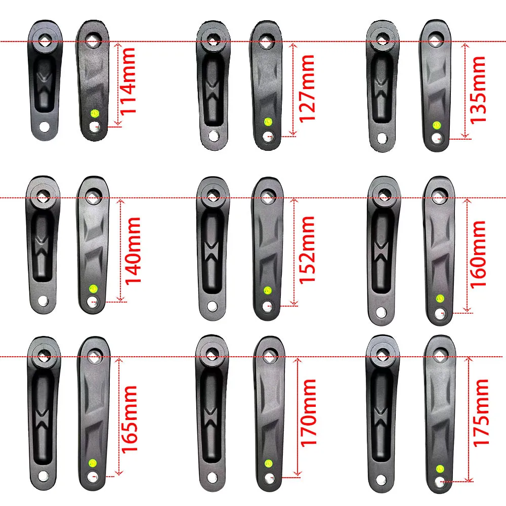 E-Bike Crank Arm Set Alloy Square Taper Hole Exercise Bike Dynamic Crankset 114/127/135/140/152/160/165/170/175 Bicycle Parts