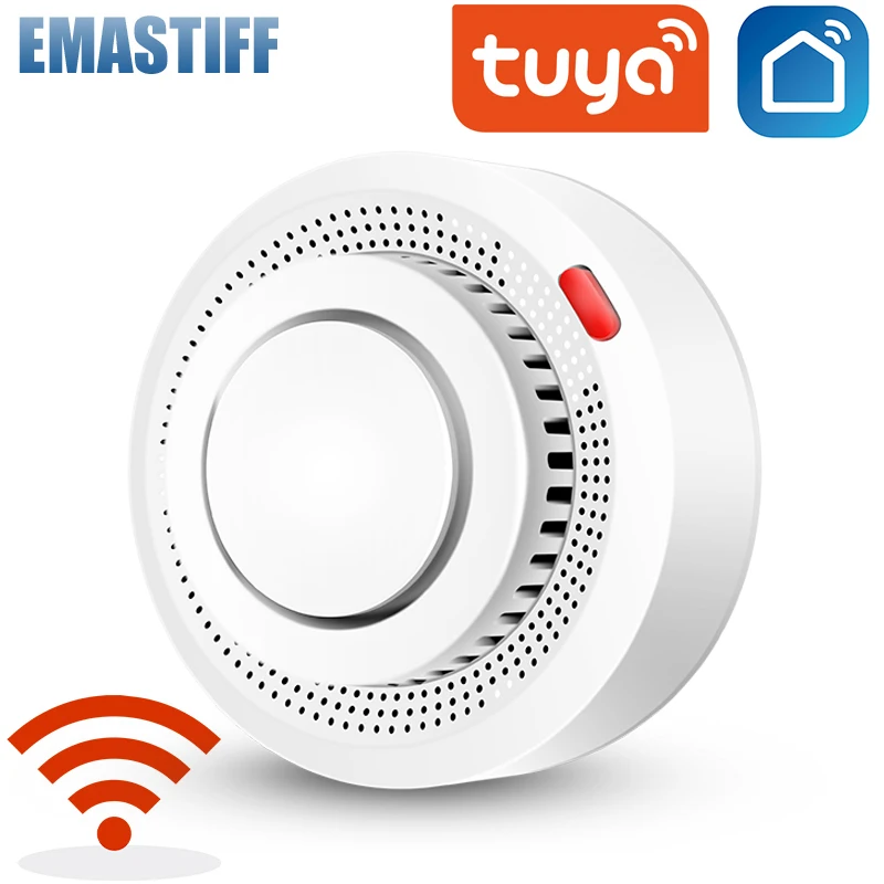 Tuya WiFi Smoke Detector Sensor Fire Alarm Works With Smart Life APP Information Push Smart Home Security System