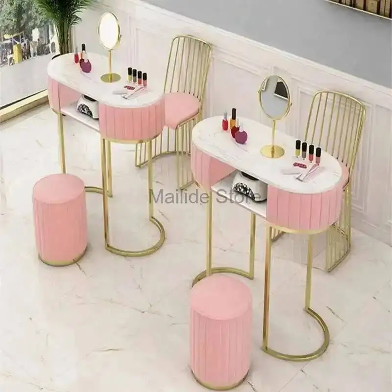 

Nail Manicure Table Beauty Reception Makeup Cleaner Professional Nail Table Dressing Tavolo Manicure Salon Furniture BL50NT