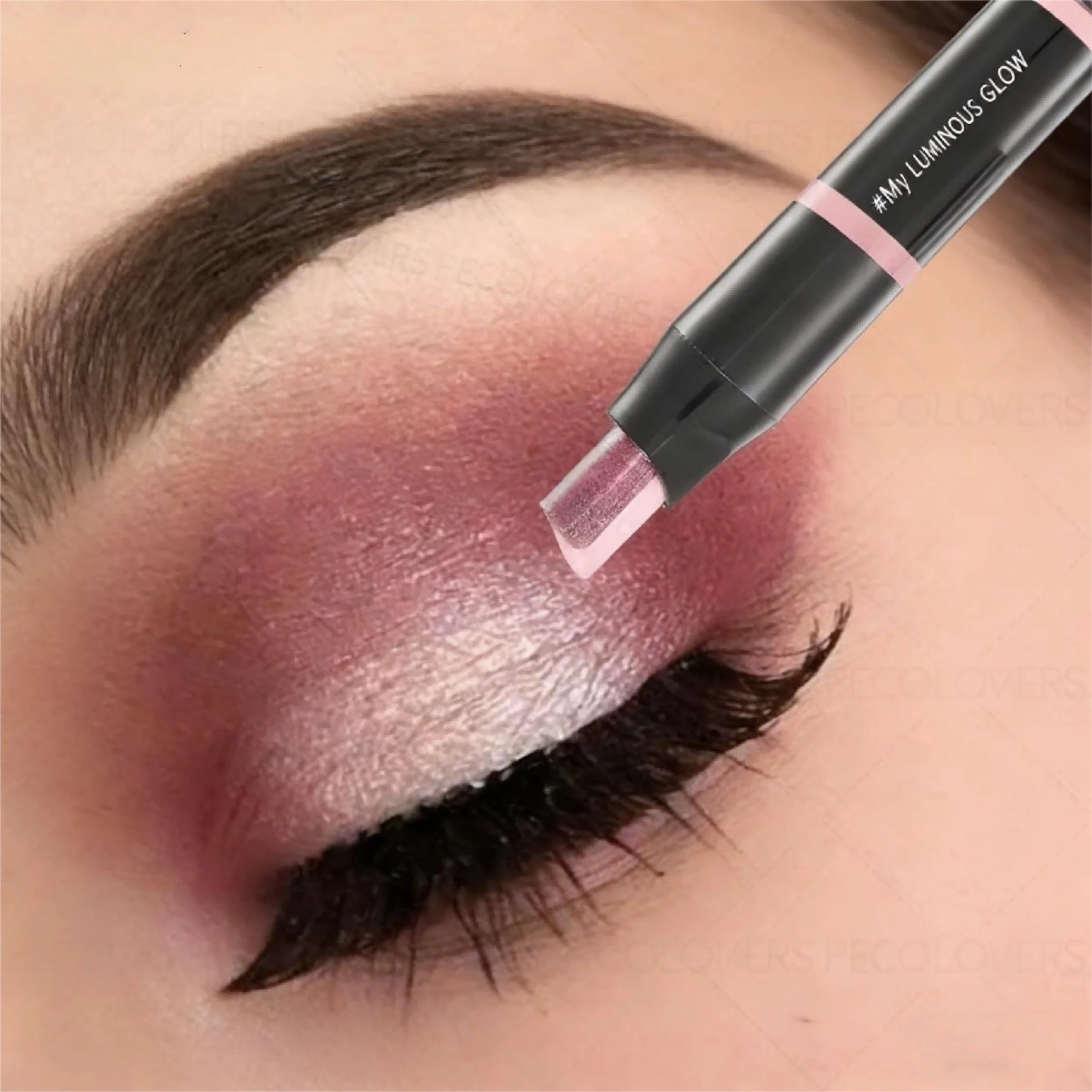 1PC Lazy Eye Shadow Stick Featuring a Unique Two-Tone Design, Adds a Touch of Shape, Waterproof, Long Lasting ，Enhances The Eyes