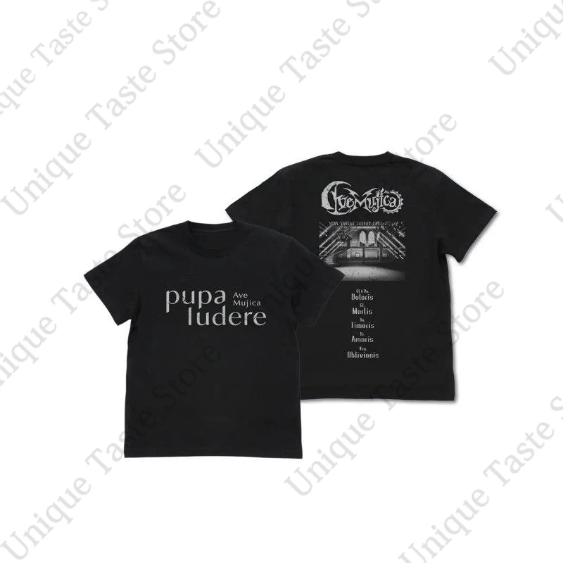 ‌BanG Dream Ave Mujica Pupa Ludere T Shirt Fashion Same Letter Print T-shirt Men Women Harajuku Soft Cotton Short Sleeve Tee Top