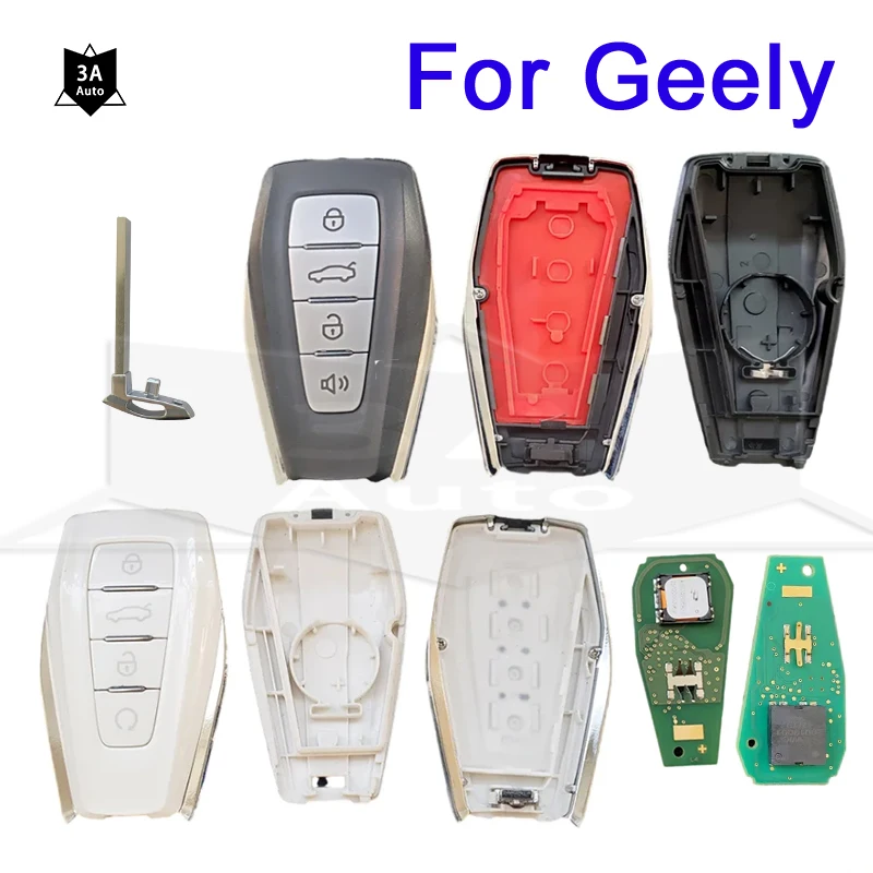 Smart Car Key Remote for Geely Coolray Monjaro Okavango Azkarra Atlas KX11 Emgrand X7 X3 S1 Auto Key Keyless 433Mhz 4A/47 Chip