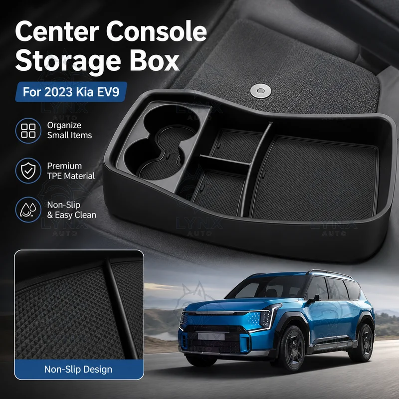 For 2023 Kia EV9 Center Console Storage Box Car Organizer Accessories Interior Decoration Parts Vehicle Modifications