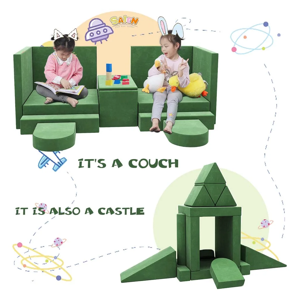 Foam Kids Play Couch Set  Fabric Kids Couch Manufacture modular sofa sectional couch