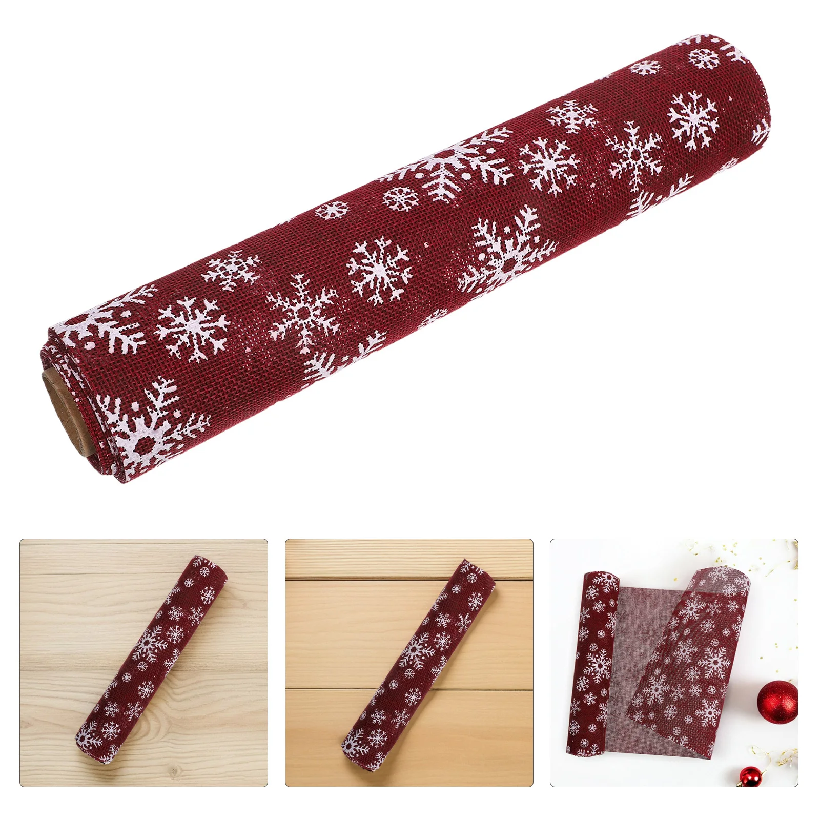 

Christmas Snowflake Table Runner Tabletop Scarf Decorate Happy New Year Banquet