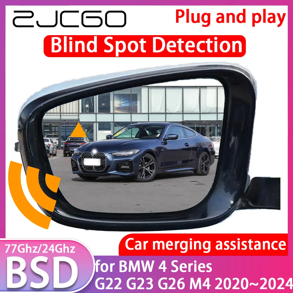 

ZJCGO for BMW 4 Series G22 G23 G26 M4 2020~2024 Blind Spot Detection Car BSD BSA BSM System Driving Warning Radar Alert Mirror