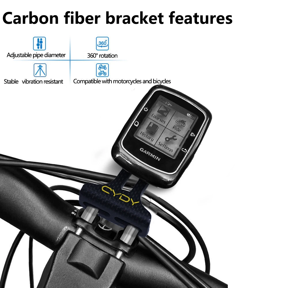 CYDY Carbon 3K Garmin Поддержка для велосипедного водителя Bryton Whaoo XOSS IGPSPORT MAGENE MTB Вынос GPS Велосипедное крепление GOPRO Велосипедные детали