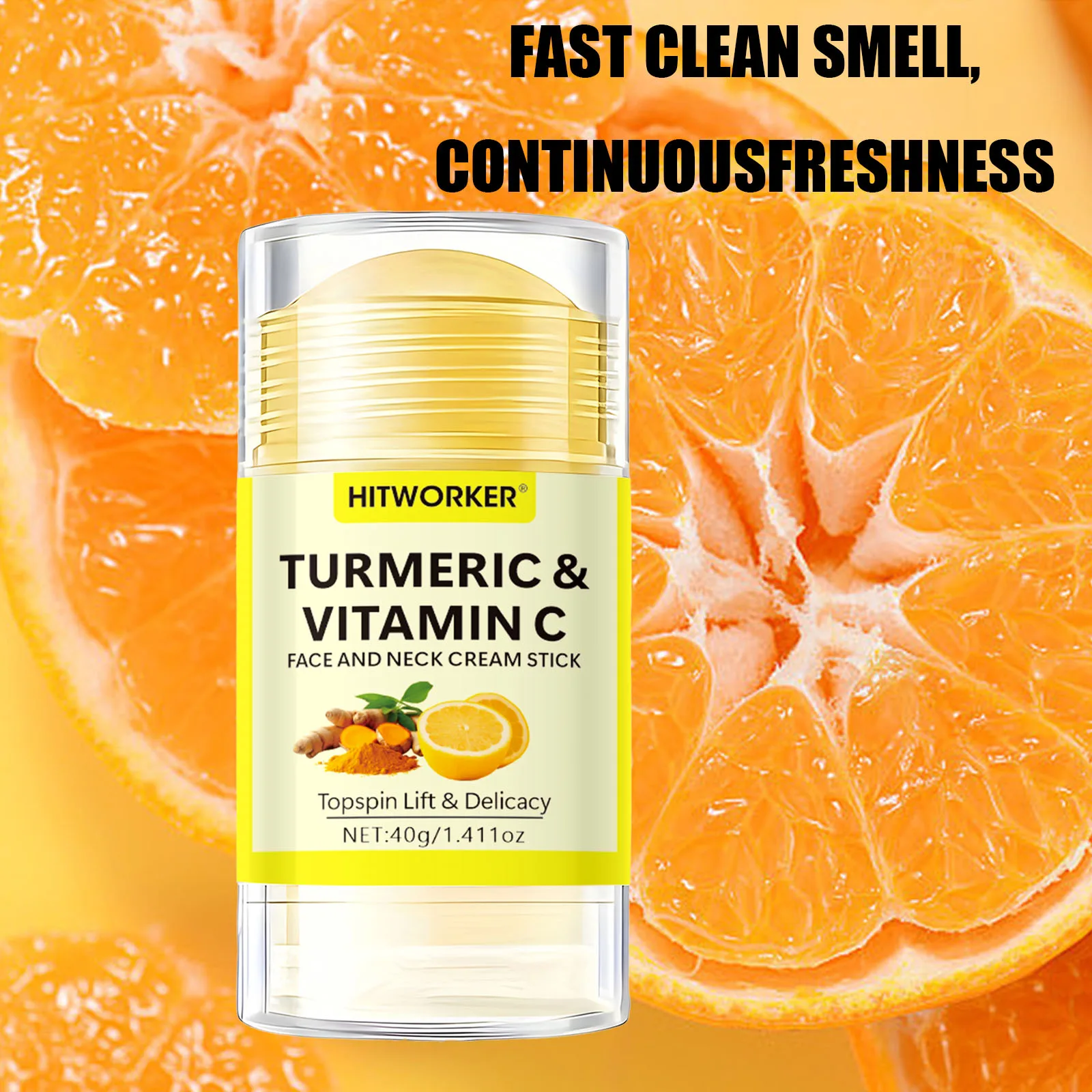 40g Yellow Turmeric Vitamin C Facial And Neck Cream Stick for Skin Brightening And Anti-Aging view 2