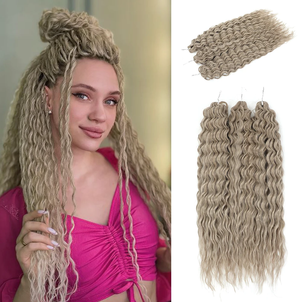 

Synthetic Water Wave Twist Crochet Hair 22inch Passion Twist Hair Crochet Braids Ombre Brown Braiding Hair Extension For Women
