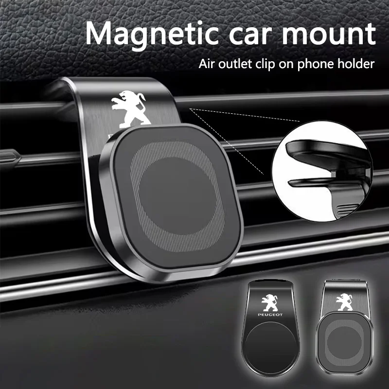 Soporte magnético para teléfono móvil con clip para salida de aire, 2 estilos, para Peugeot 207 3008 206 208 308 307 407 508 2008 5008 107