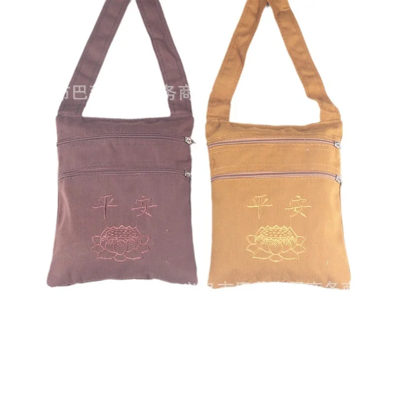 Canvas Lay Buddhist Crossbody Bag Zen Mobile Phone Pouch Wholesale