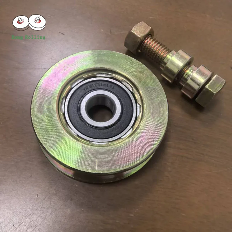 2.5 Inch Diameter 58mm Sliding Gate Wire Rope Pulley Rollers Wheels with U-Groove And 6201RS Bearing Bore 12mm 2-Pack