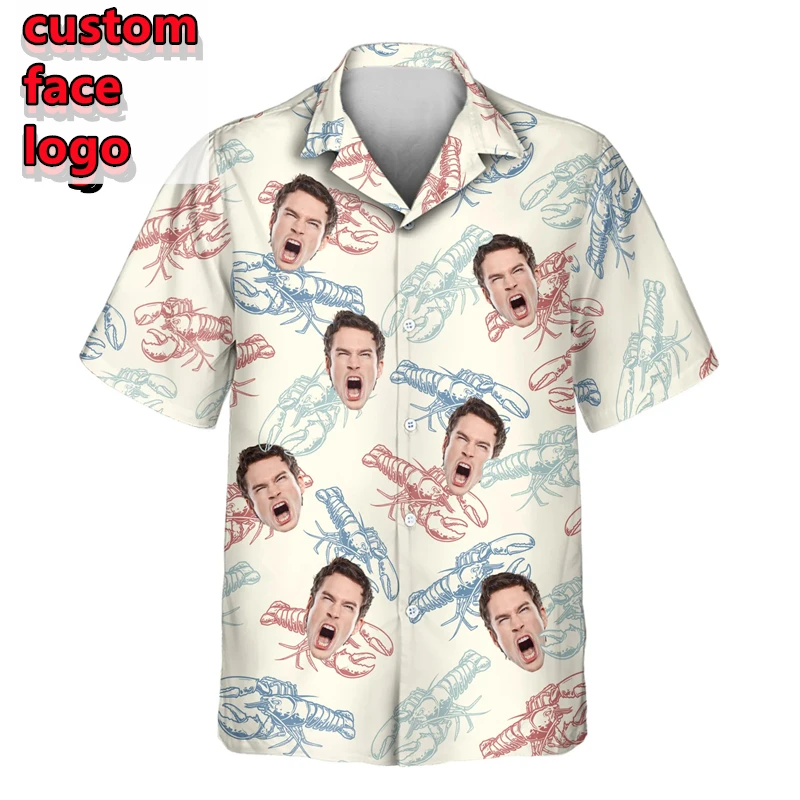 

Гавайская рубашка на заказ, сделай сам, индивидуальный дизайн, пуговицы, мужская одежда, подарок на день рождения, рубашка, индивидуальные фотографии, женские блузки, топы