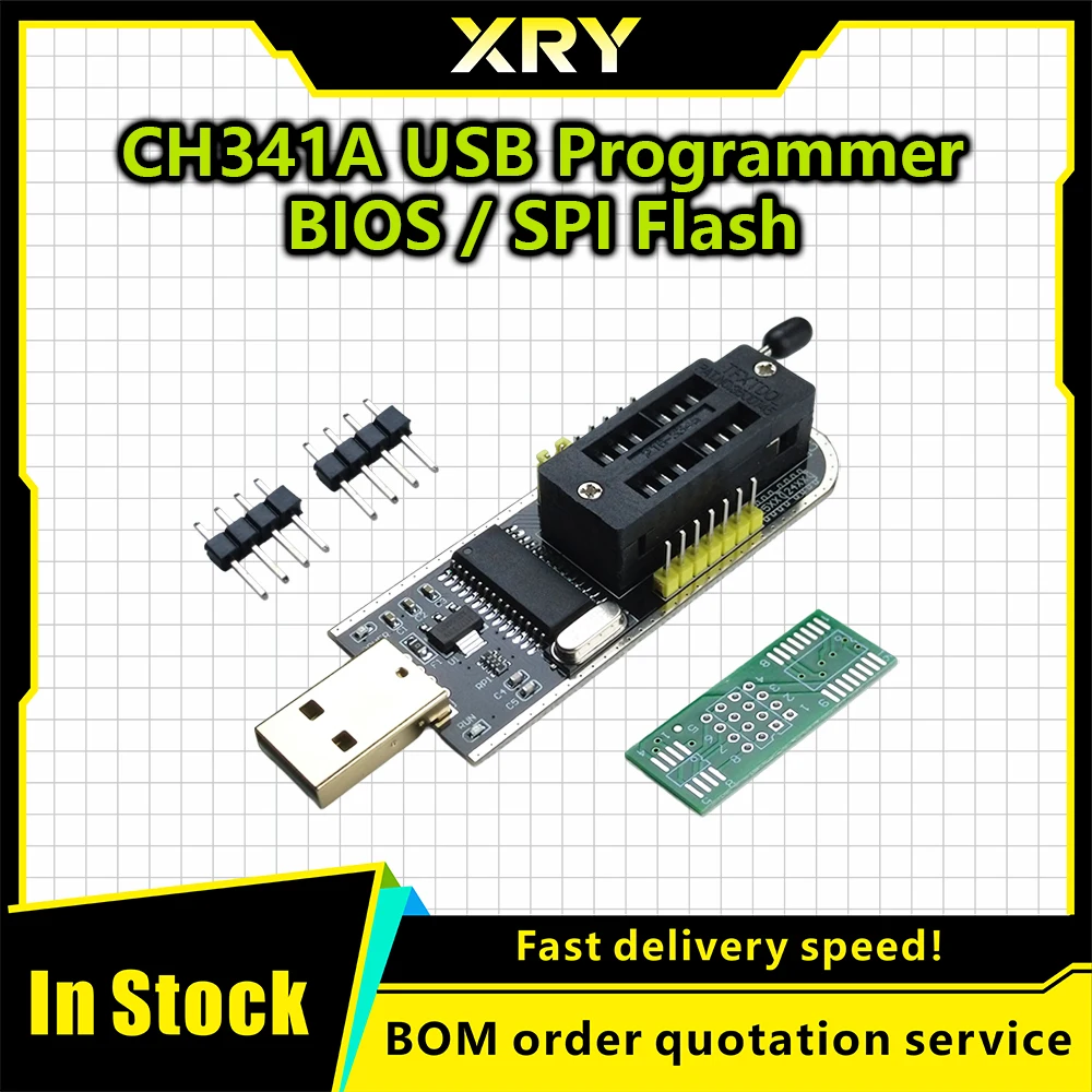 CH341 24 25 Series EEPROM Flash BIOS USB Programmer Module + SOIC8 SOP8 Test Clip For EEPROM 93CXX / 25CXX / 24CXX