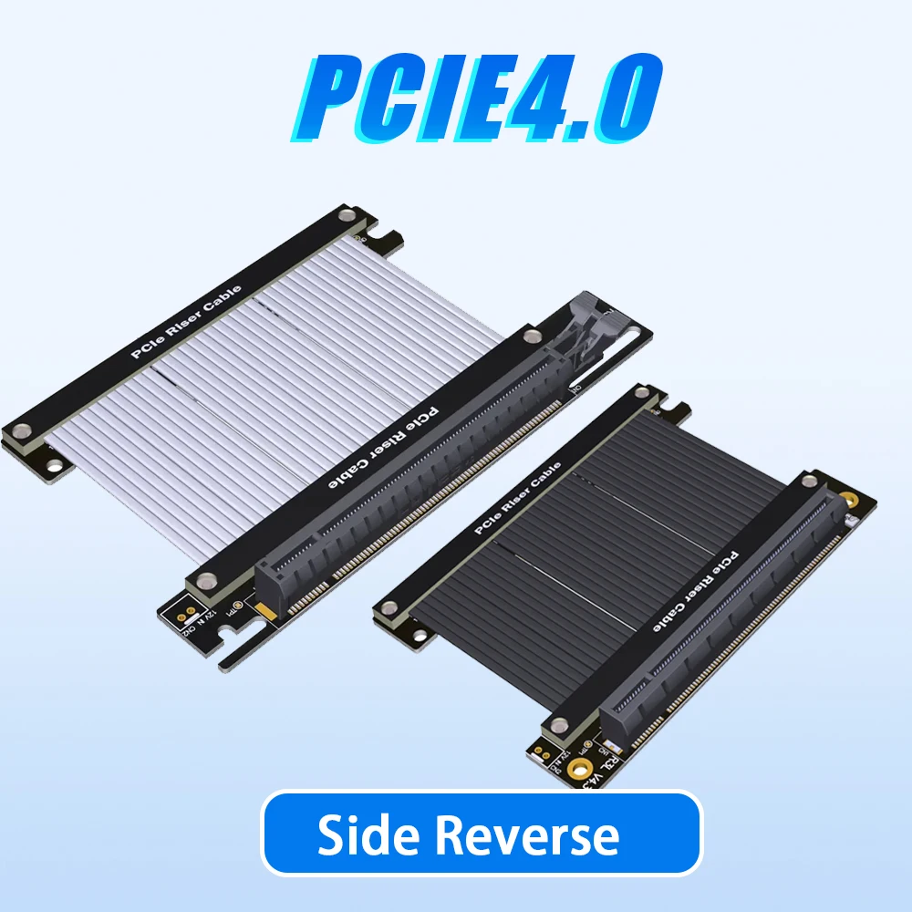 PCIe 4.0 X16 Riser Cable [RTX3090 RX6900XT GTX3080ti RX5700xt ] Vertical Mount Gaming PCI Express Gen4 Dual Reverse for ITX