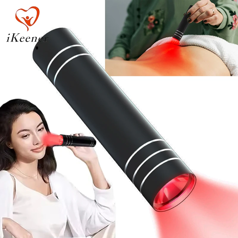 Lanterna de Terapia com Luz Vermelha 660nm e Infravermelho 850nm, Fototerapia LED para Alívio da Dor Corporal