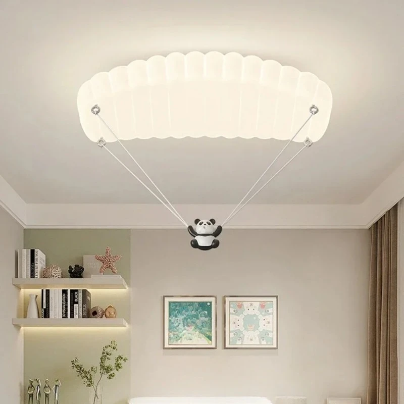 Panda Parachute Ceiling Lamps Cute Children's Room Lamp Modern Romantic Warm Little Girl Boy Bedroom Decor Ceiling Lights