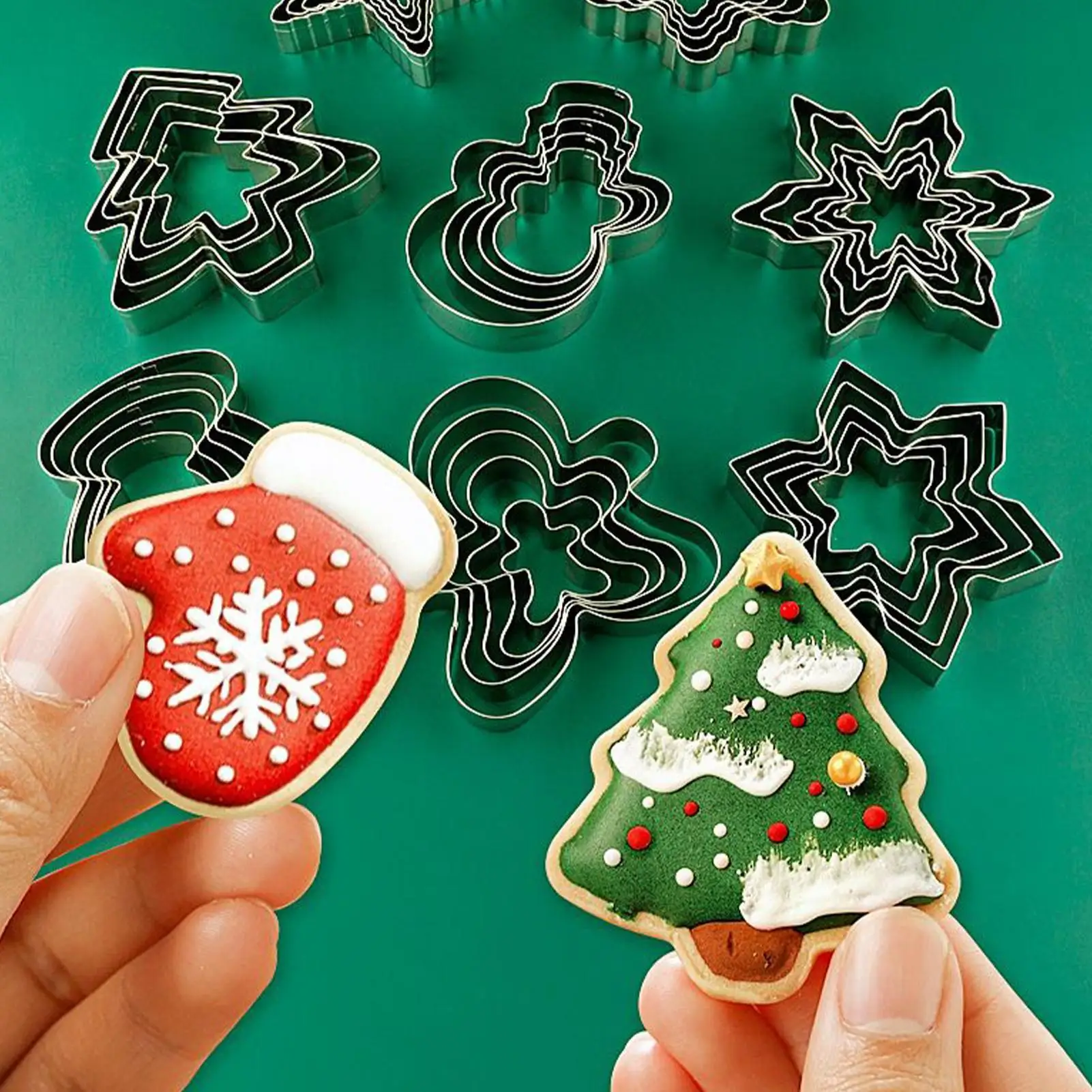 18pcs/set Stainless Steel Cookie Gingerbread Man Shape DIY Cutting Mold Egg Mould Cake Baking Tools Kitchen Gadget