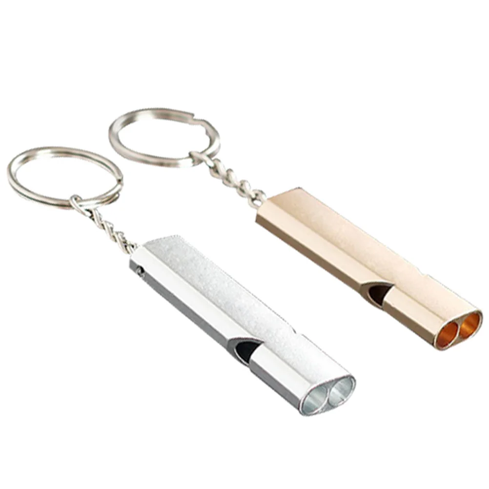 2 قطعة صافرة الطوارئ بصوت عال صفارة إنقاذ للأنشطة الخارجية عالية التردد أنبوب مزدوج تحت الماء استخدام الألومنيوم بأكسيد #5