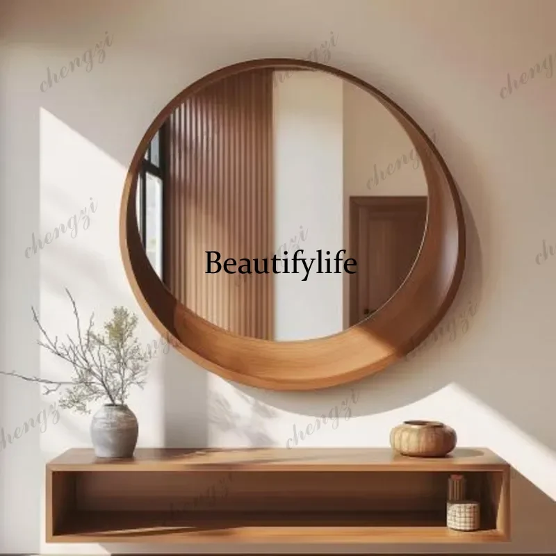 Y136 French retro bathroom mirror home living room antique wall hanging decorative mirror neoclassical makeup mirror