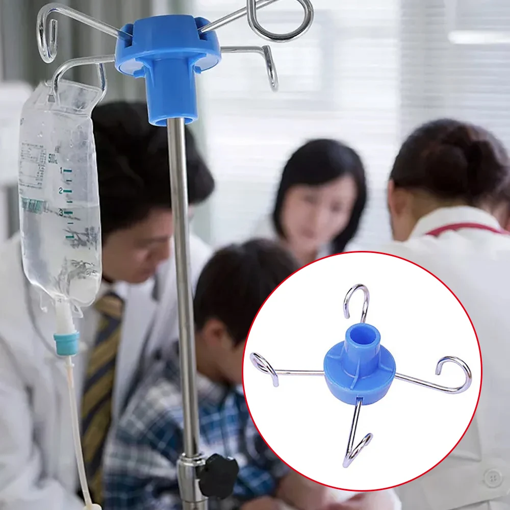 

1Pc 4-Hook Infusion Stand Clinic Iv Bag Rack Hanging Pole Hanger Drip Holder Vertical Display Bottle Medical Steel Inverted Hook