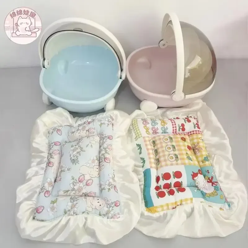 Labubu Baby Stroller Storage Box Mokoko Doll Decor Space Module Sleep Cradle Cart Dolls Bed Furniture Accessories For Playsets image 5
