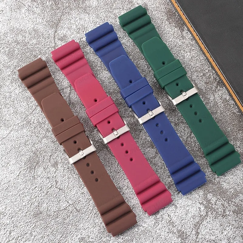 22mm Camouflage Silicone Strap Soft Rubber Watchband High Quality Wristbelts for Water Ghost for Seiko Men Women Sport Bracelets