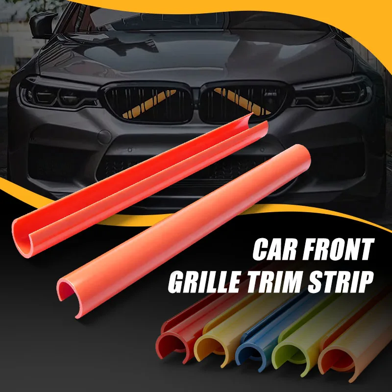 2Pcs Car Front Grille Trim Strips Cover Frame Stickers For BMW F10 E60 F30 F32 F20 F22 F06 F02 F25 F26 G20 1 2 3 4 5 6 7 Series
