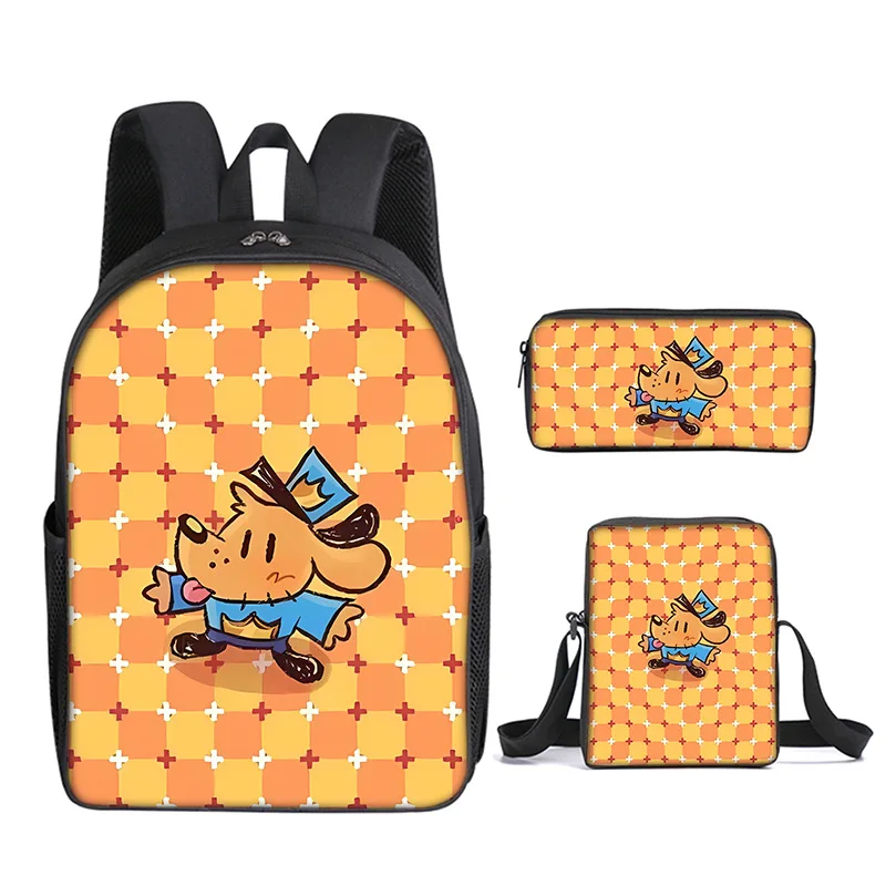 Classic Popular Funny Dog Man's 3D Print 3pcs/Set pupil School Bags Laptop Daypack Backpack Inclined shoulder bag Pencil Case