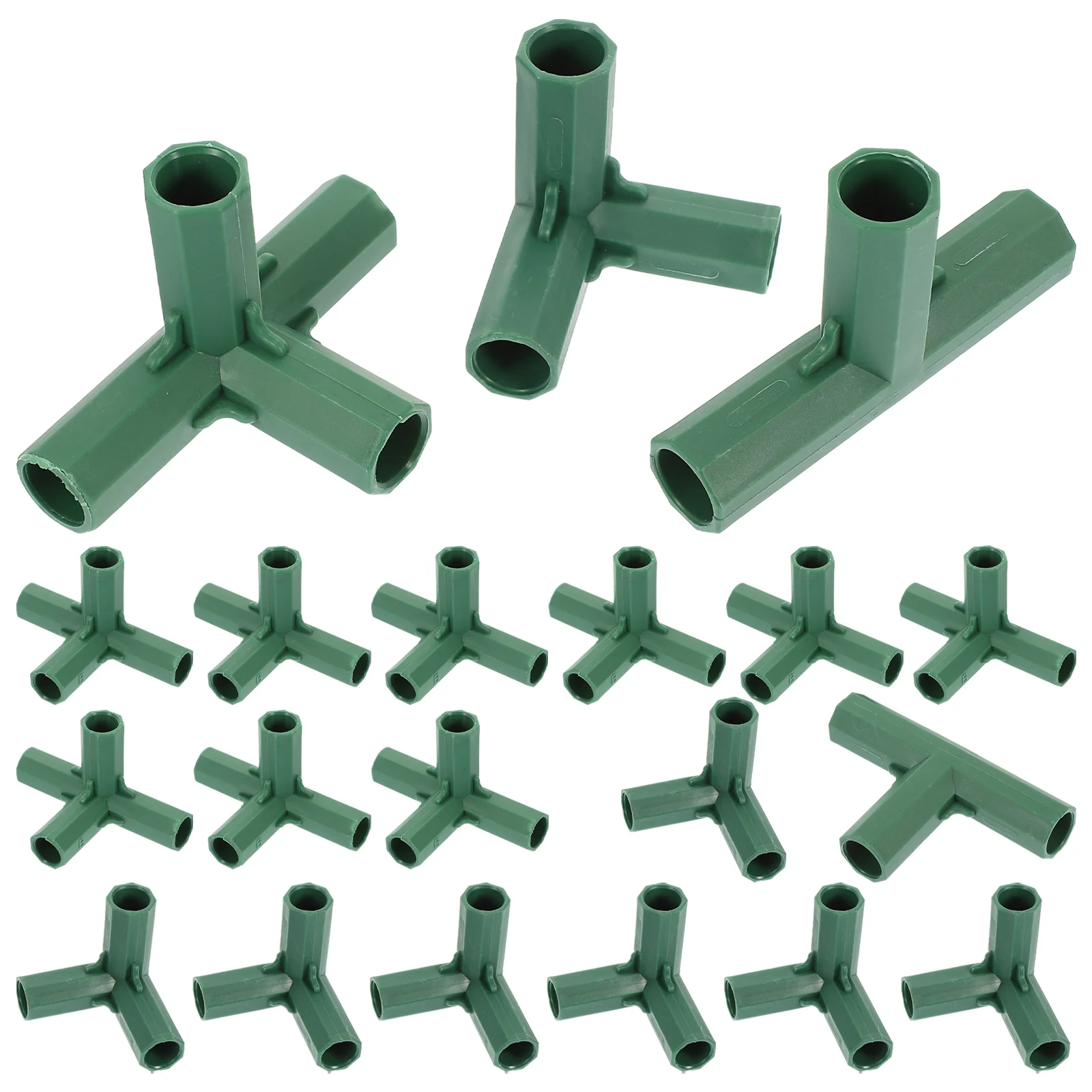 

20 Pcs Plant Three-way Four-way Bracket Gardening Frame Connectors Pipe Fittings Plastic Stakes Supply