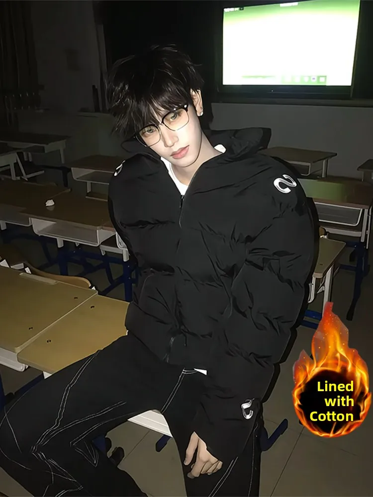 

Мужская хлопковая куртка Fykop на молнии, утепленная, в уличном стиле, зимняя верхняя одежда, теплая повседневная молодежная модная куртка с длинными рукавами