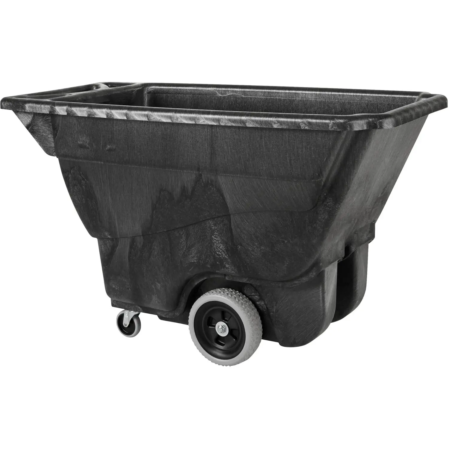 

Commercial Products Tilt Dump Truck, 450 lbs 1/2 Cubic Yard Heavy Load Capacity with Wheels, Black, Trash Recycling Cart